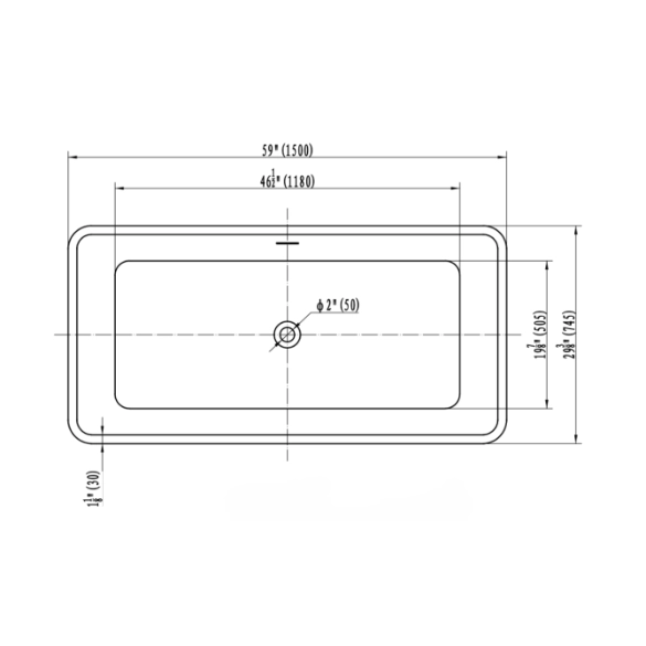 Square Freestanding Bathtub - WHITE 